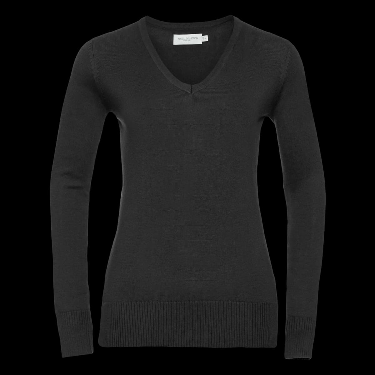 Russell Athletic Collection Ladies Cotton Acrylic V Neck Sweater — front