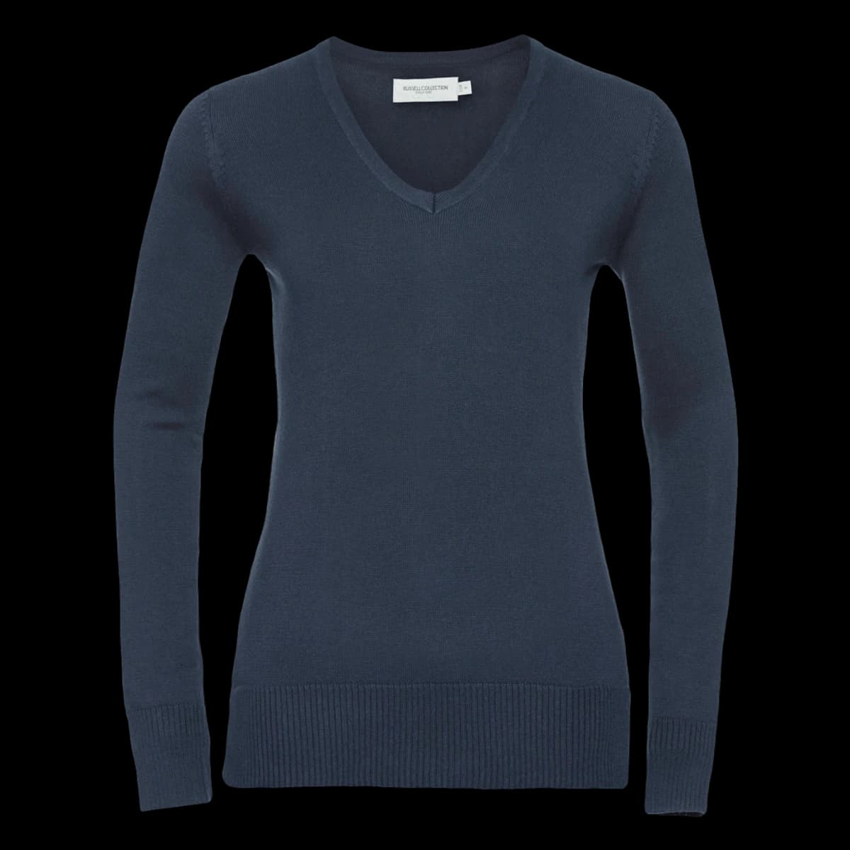 Russell Athletic Collection Ladies Cotton Acrylic V Neck Sweater — front