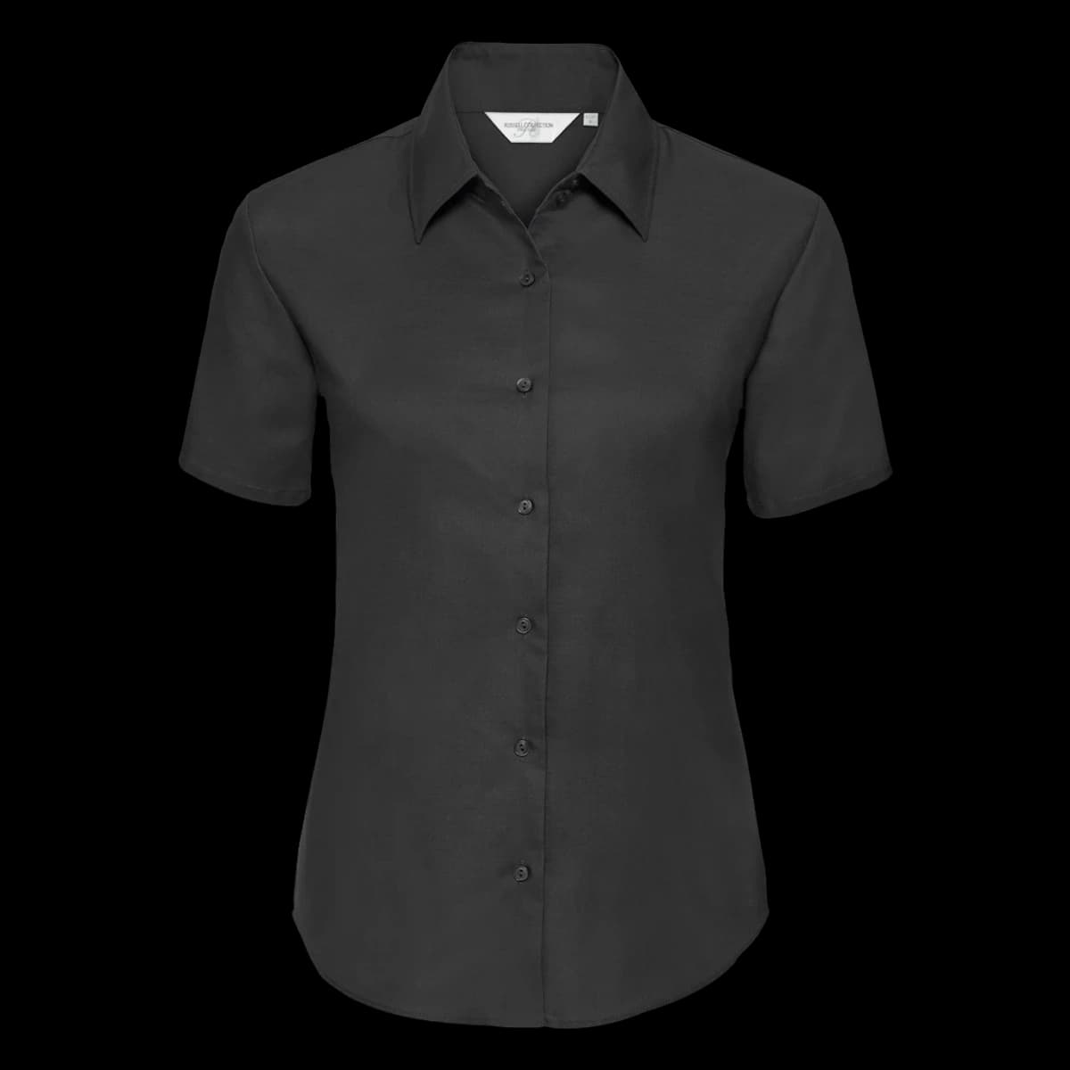 Russell Athletic Collection Ladies Short Sleeve Easy Care Oxford Shirt — front