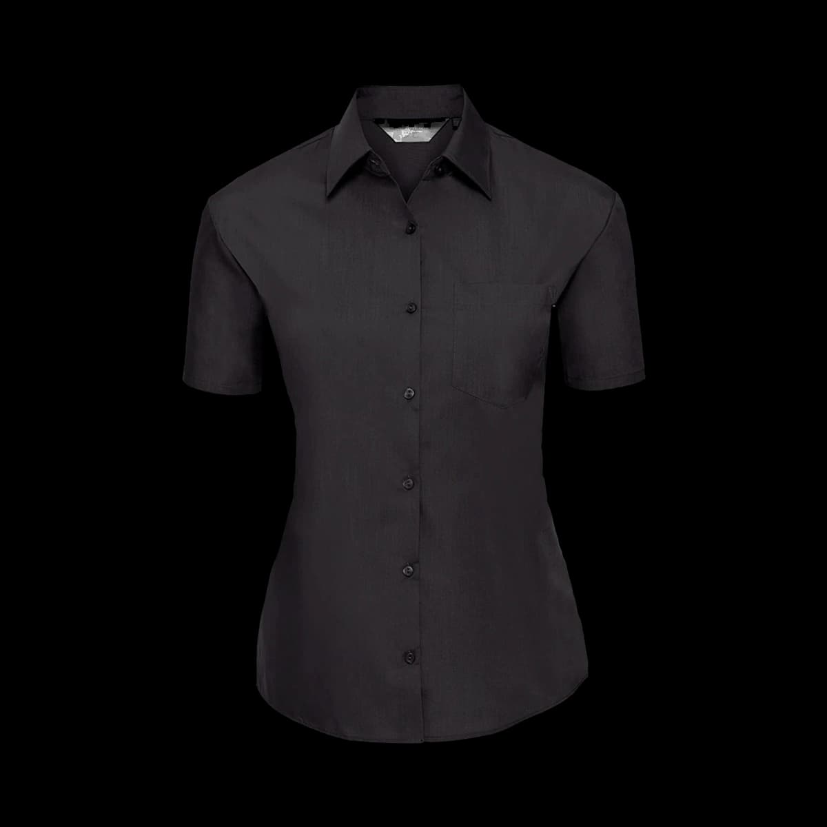 Russell Athletic Collection Ladies Short Sleeve Easy Care Poplin Shirt — front