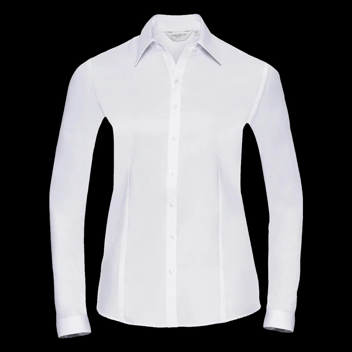 Russell Athletic Collection Ladies Long Sleeve Herringbone Shirt — front