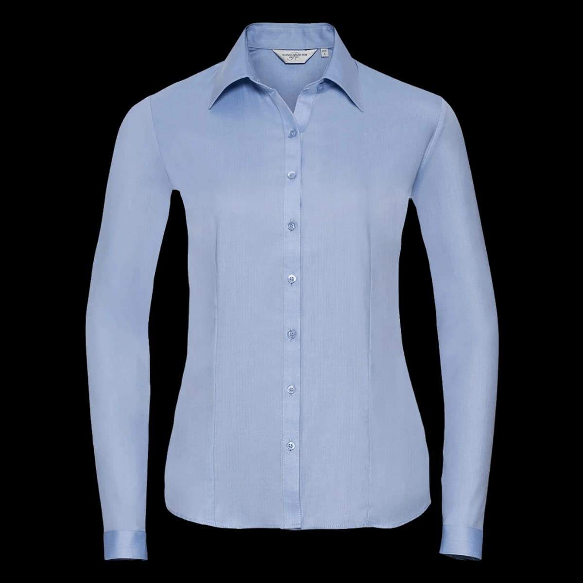 Russell Athletic Collection Ladies Long Sleeve Herringbone Shirt — front