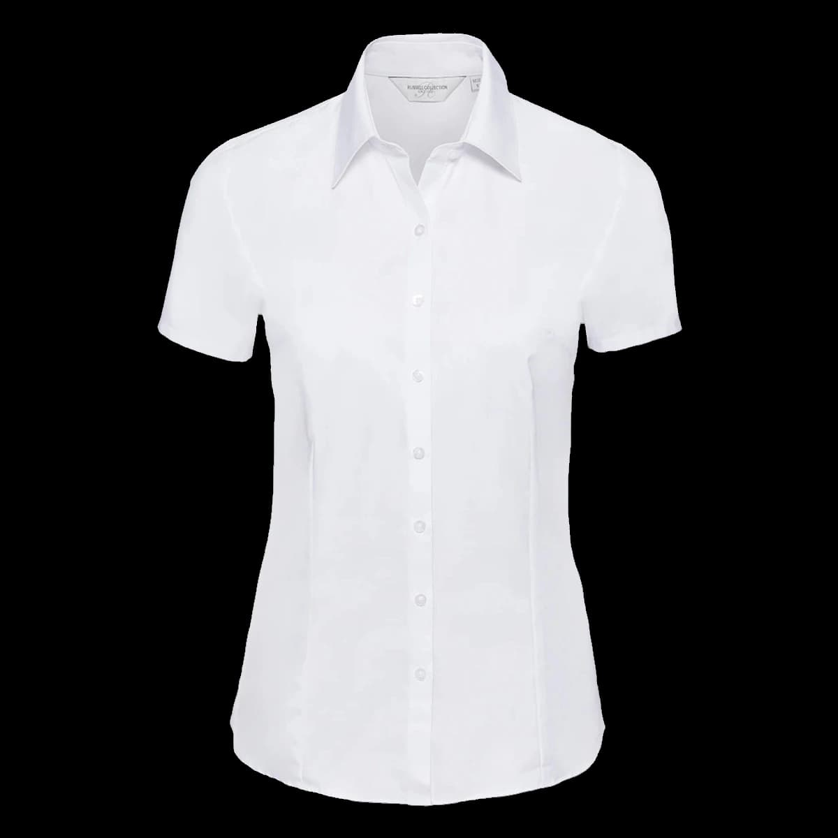 Russell Athletic Collection Ladies Short Sleeve Herringbone Shirt — front