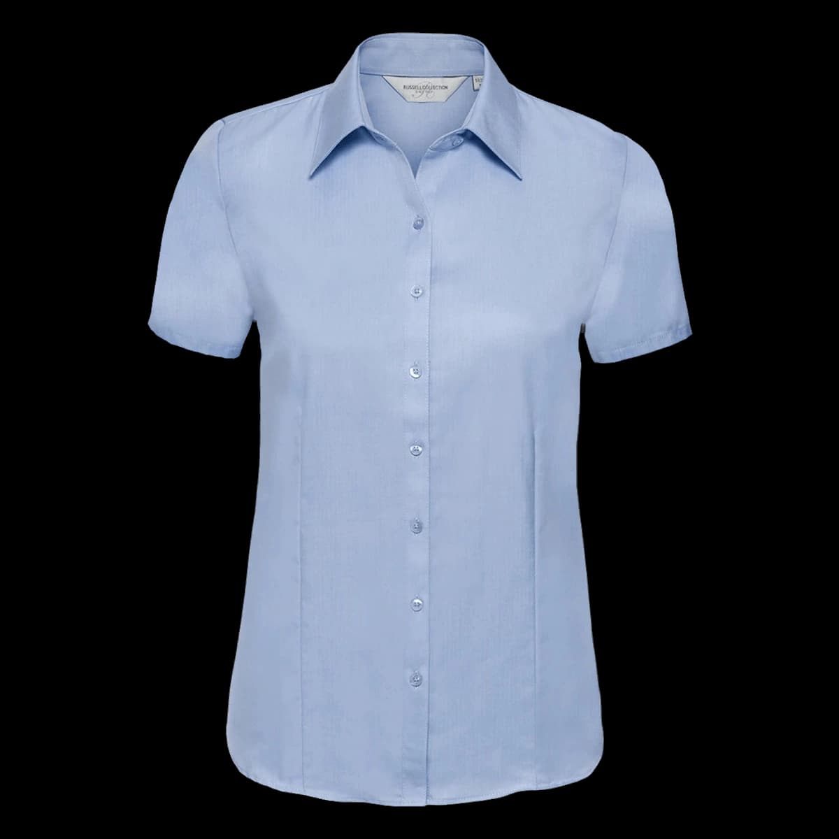 Russell Athletic Collection Ladies Short Sleeve Herringbone Shirt — front