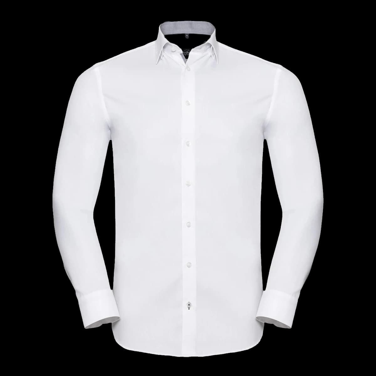 Russell Athletic Collection Long Sleeve Contrast Herringbone Shirt — front