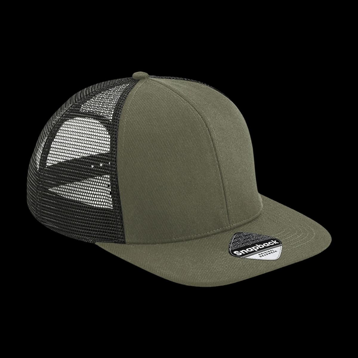 Beechfield Original Flat Peak 6 Panel Trucker Cap — front