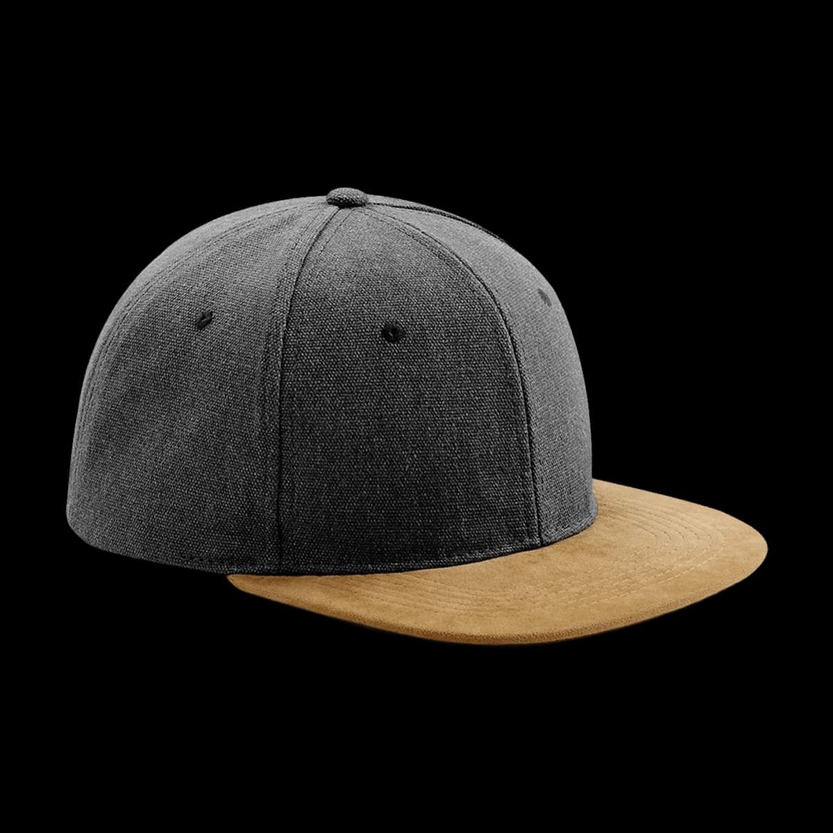 Beechfield Suede Peak Snapback Cap — front