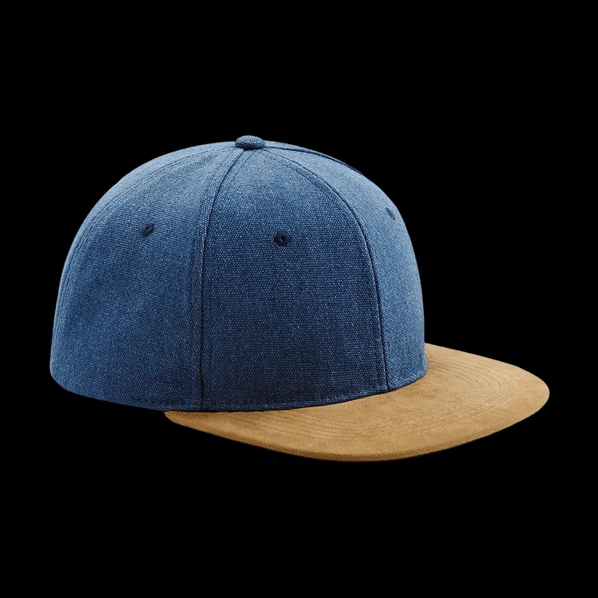 Beechfield Suede Peak Snapback Cap — front