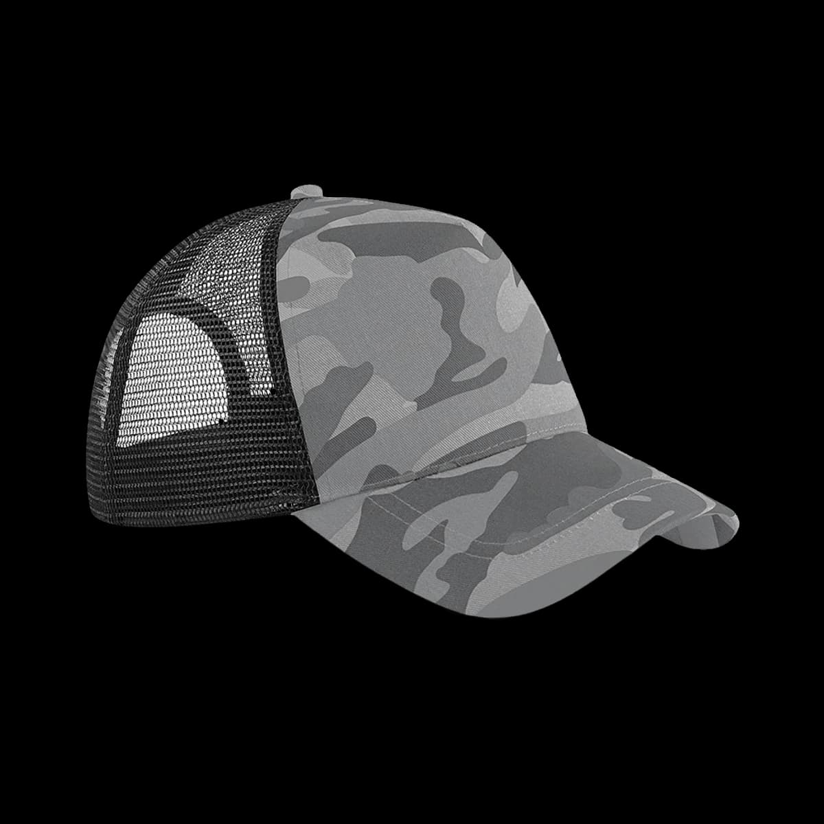 Beechfield Camo Snapback Trucker Cap — front