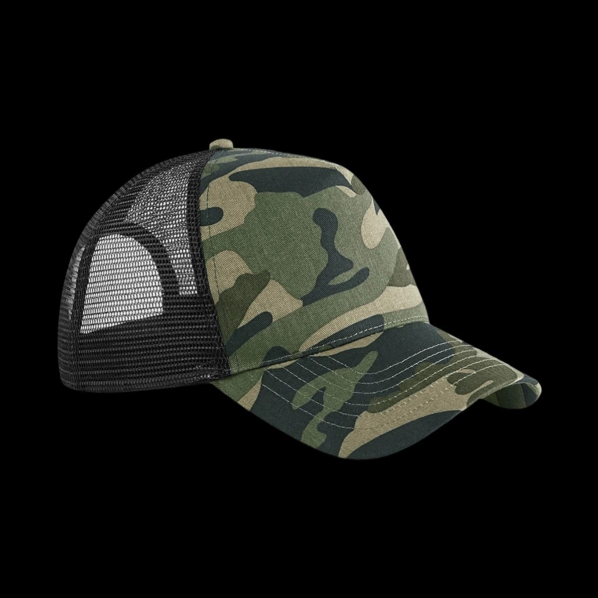 Beechfield Camo Snapback Trucker Cap — front