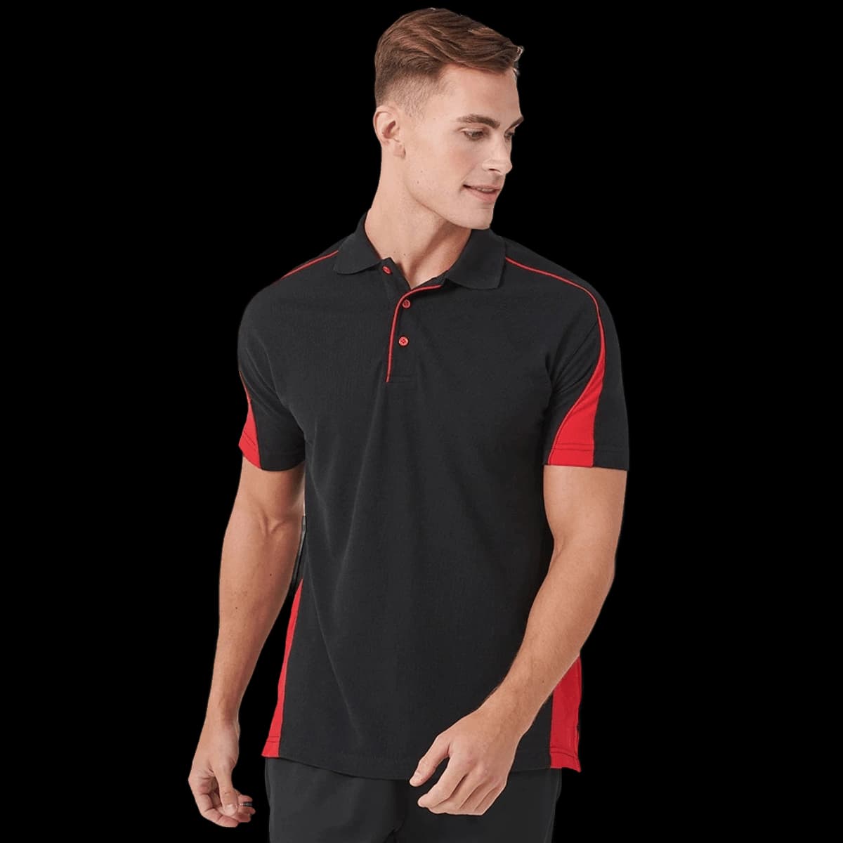 Finden + Hales Club Poly/Cotton Piqué Polo Shirt — model