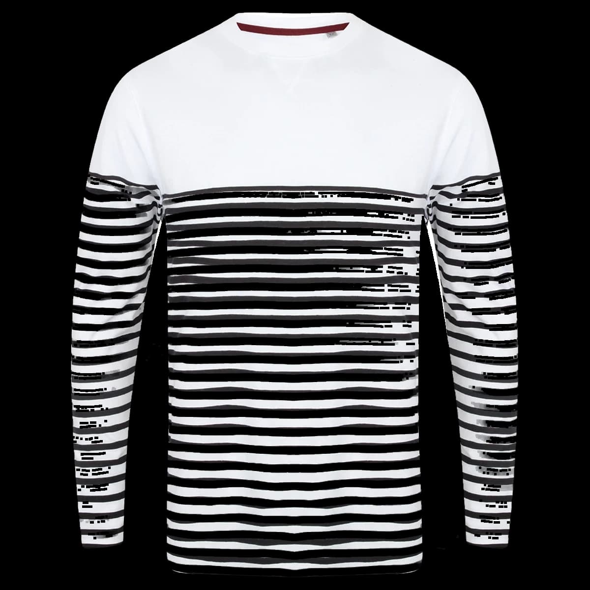 Front Row Unisex Long Sleeve Breton Striped T-Shirt — front