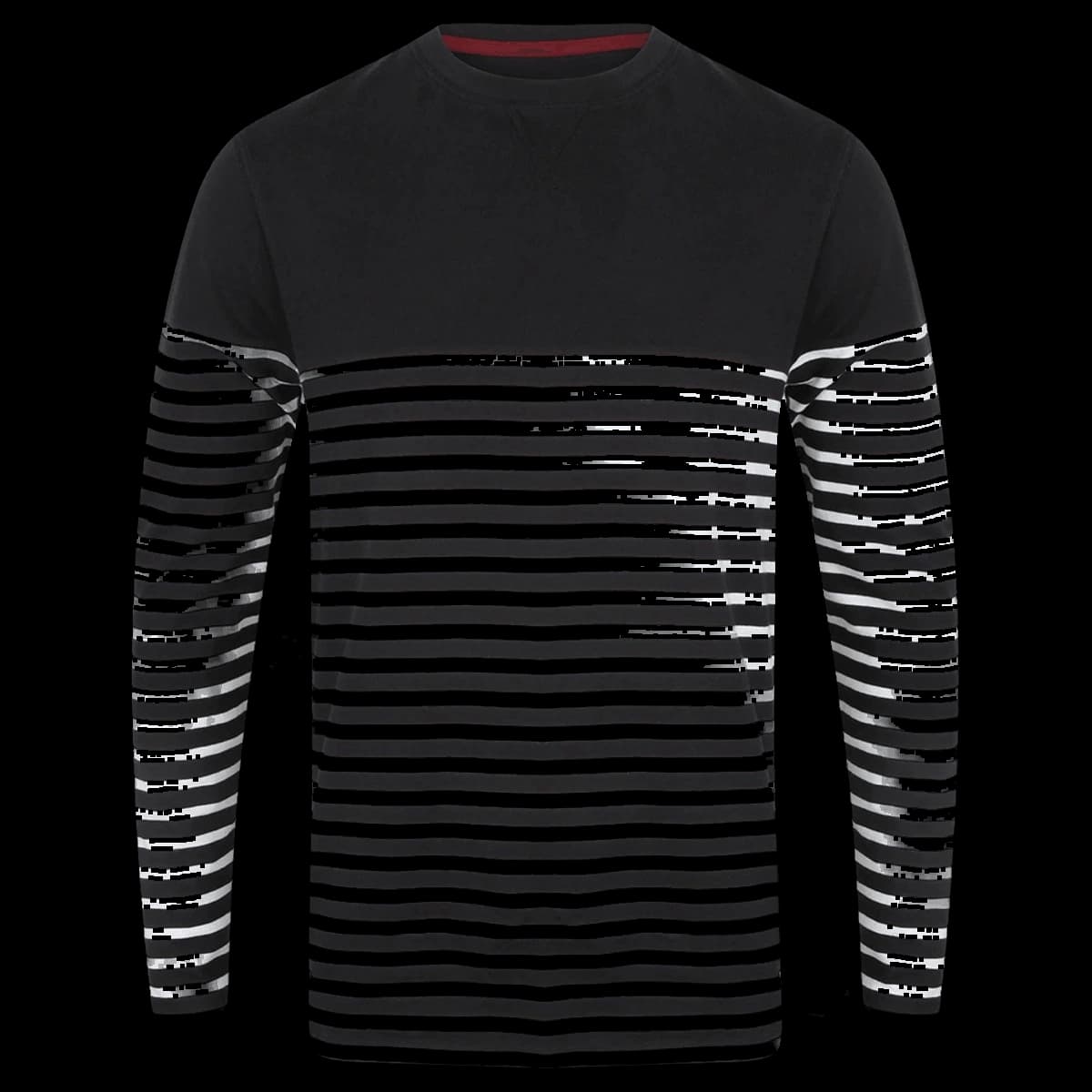 Front Row Unisex Long Sleeve Breton Striped T-Shirt — front