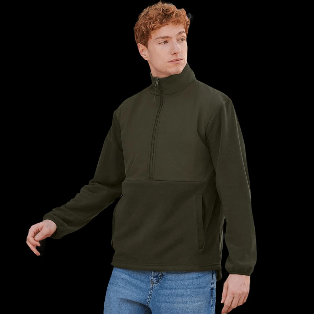 Front Row 1/2 Zip Micro Fleece — model