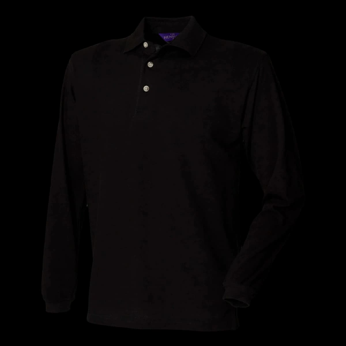 Henbury Long Sleeve Cotton Piqué Polo Shirt — front