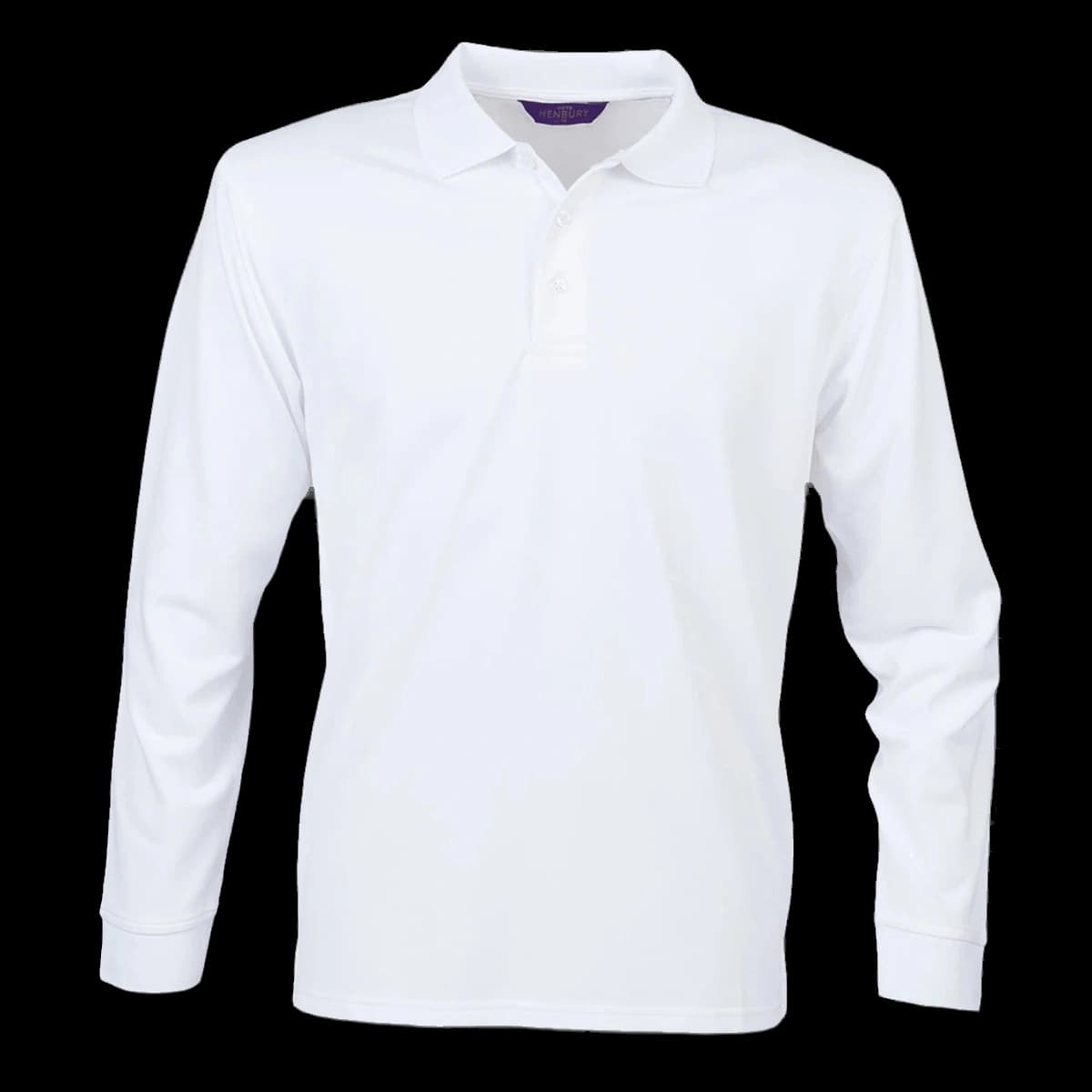 Henbury Unisex Long Sleeve Coolplus® Piqué Polo Shirt — front