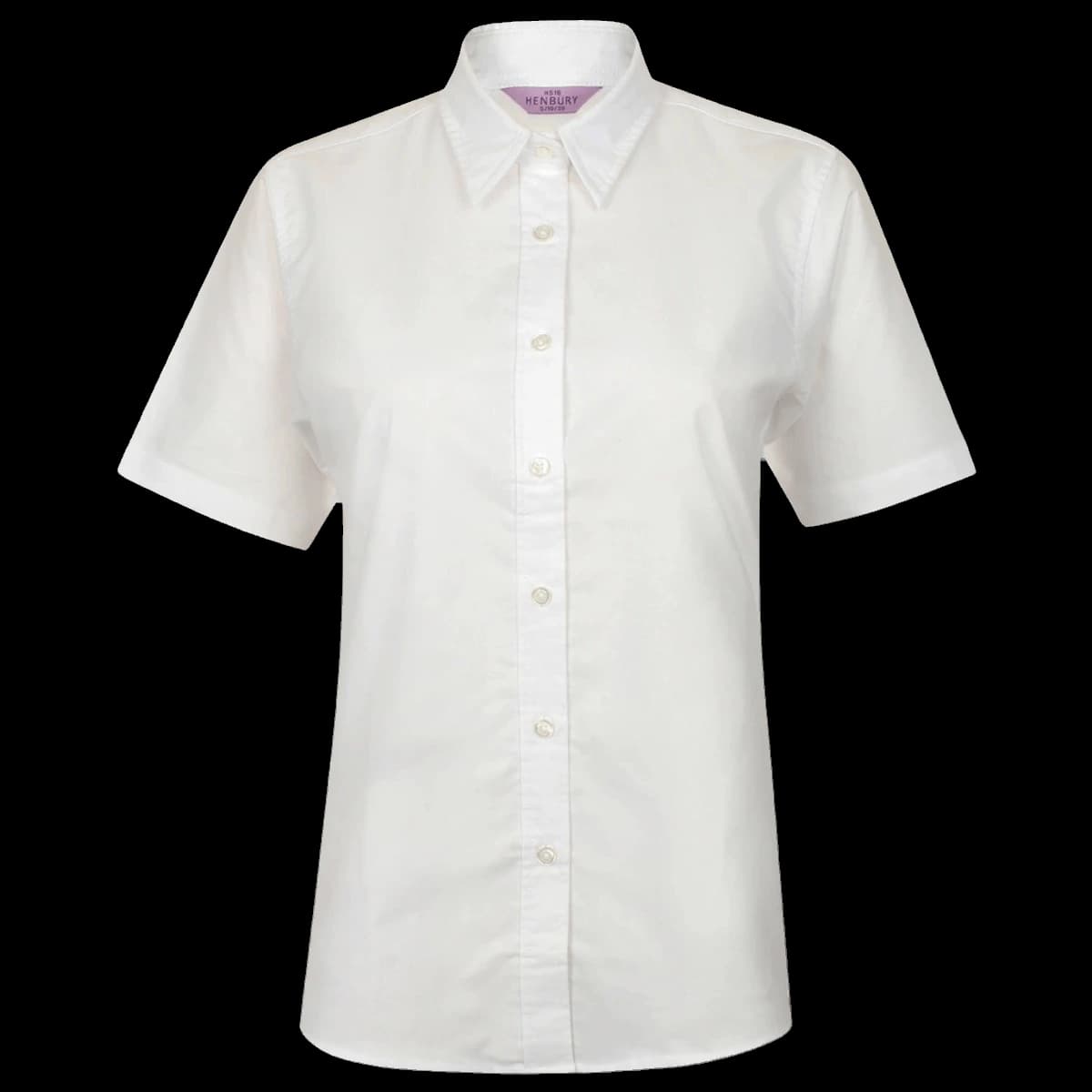 Henbury Ladies Short Sleeve Classic Oxford Shirt — front