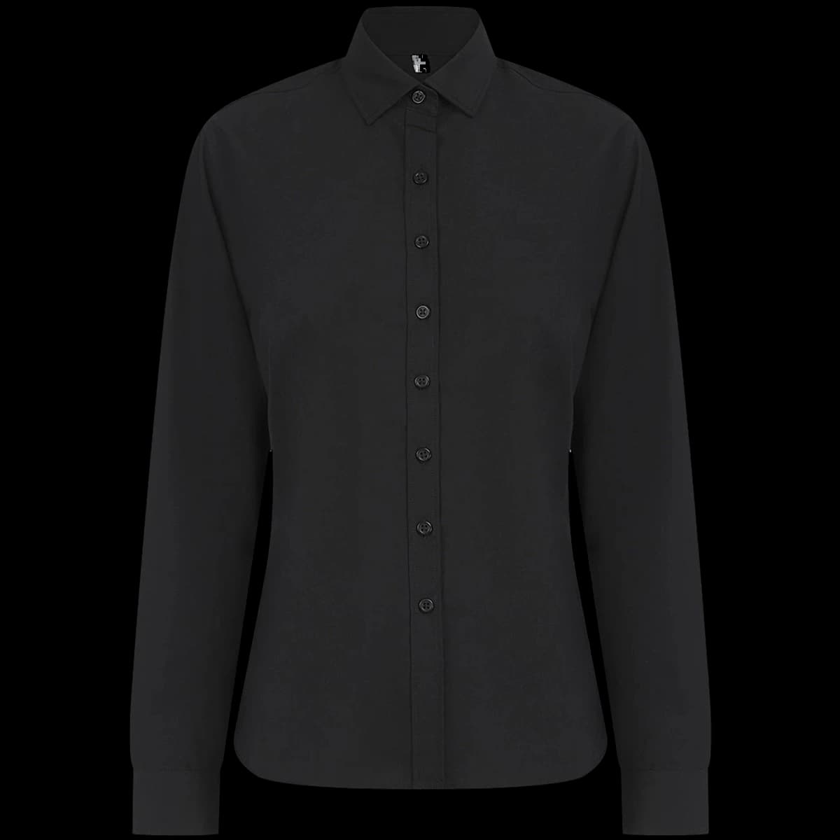Henbury Ladies Long Sleeved Cotton Feel Coolplus® Shirt — front