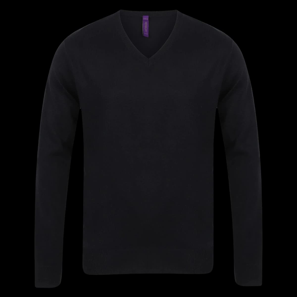 Henbury Lightweight Cotton Acrylic V Neck Sweater — front