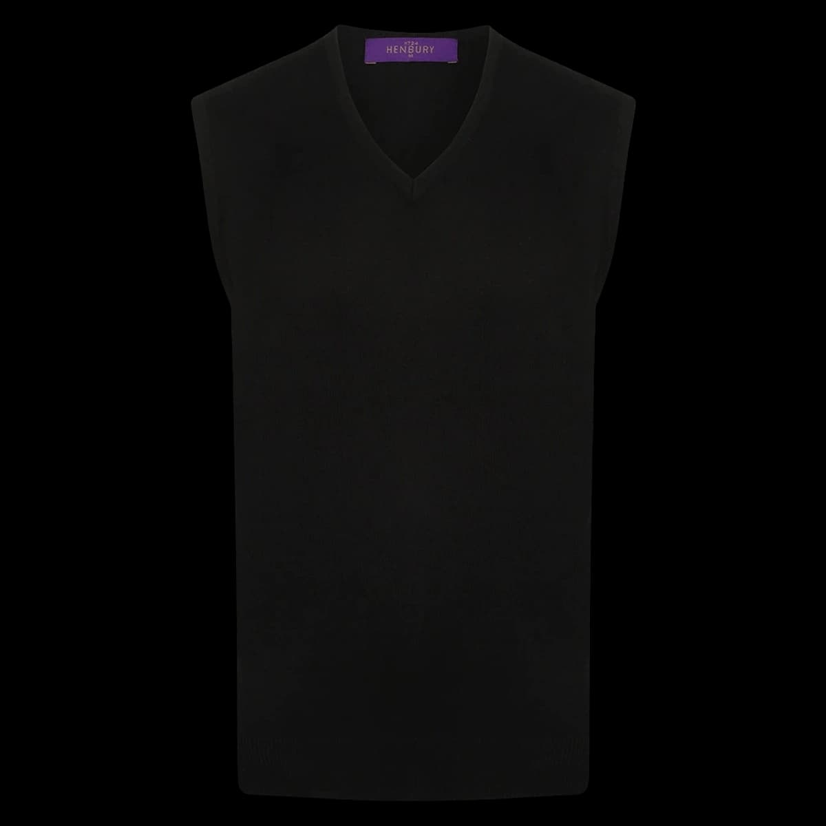 Henbury Lightweight Sleeveless Cotton Acrylic V Neck Sweater — front