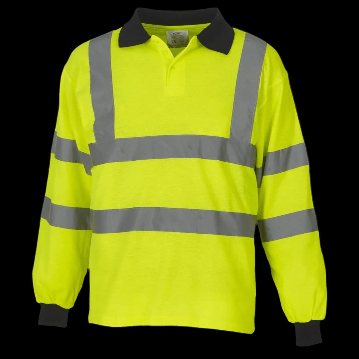 Yoko Hi-Vis Long Sleeve Polo Shirt — front