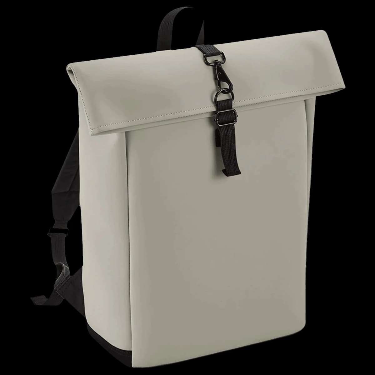 BagBase Matte PU Roll-Top Backpack — front