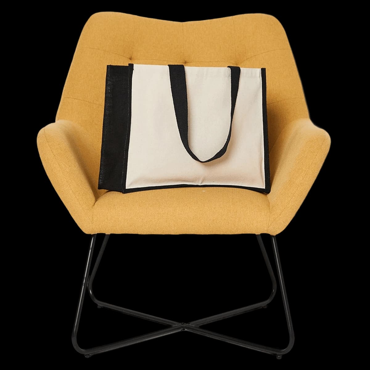 Brand Lab Jute and Canvas Shopper — front