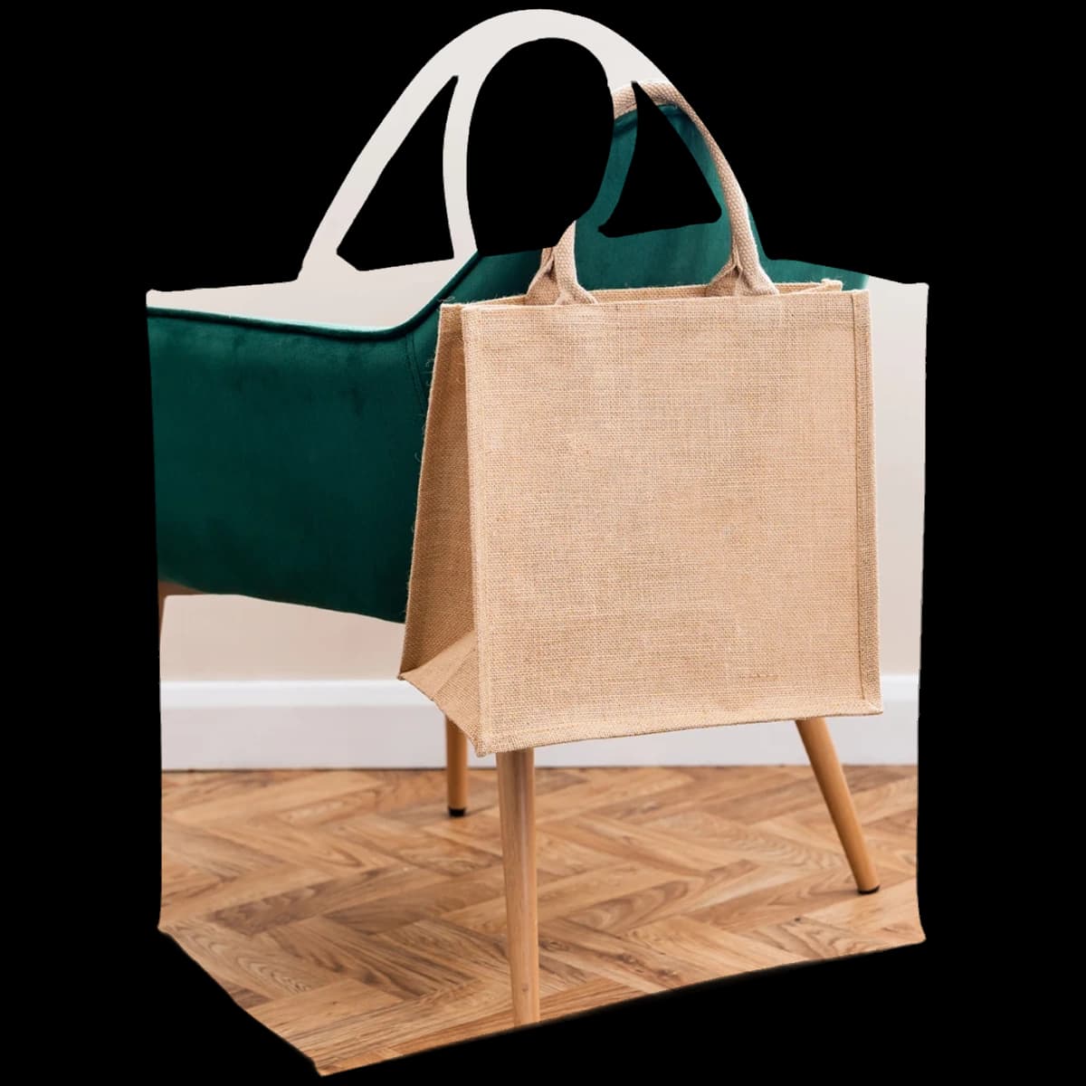 Brand Lab Natural Jute Tote Bag — front