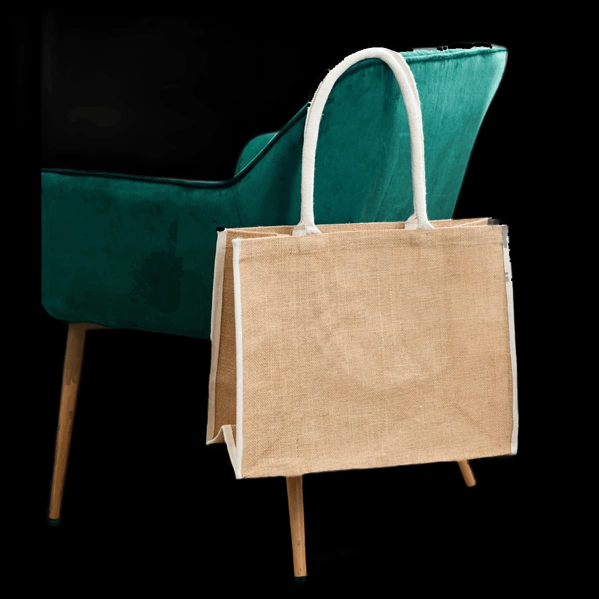 Brand Lab Jute Tipped Shopper — front