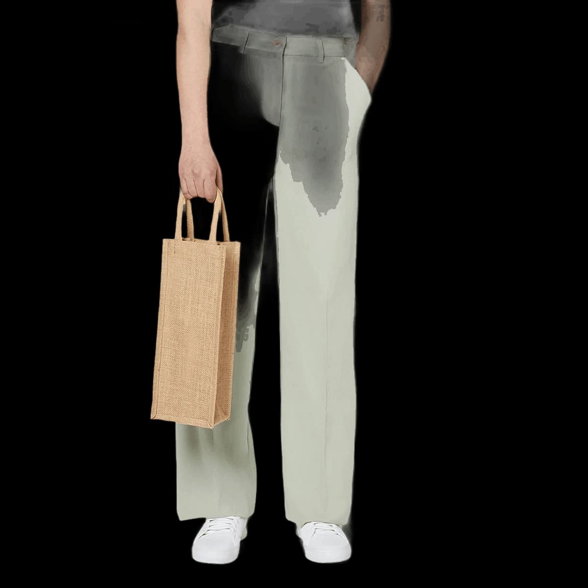 Brand Lab Jute Bottle Bag — model