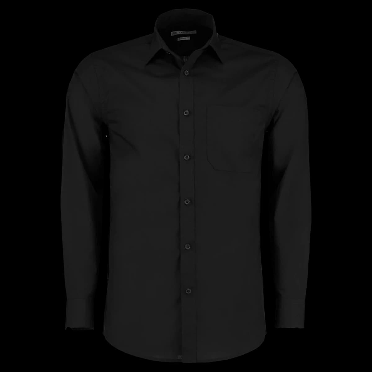 Kustom Kit Long Sleeve Tailored Poplin Shirt — front