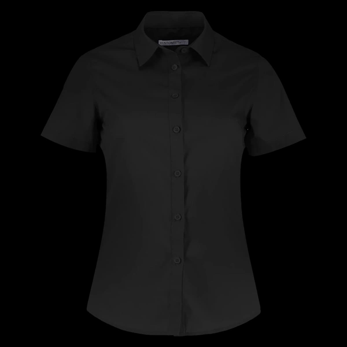 Kustom Kit Ladies Short Sleeve Tailored Poplin Shirt — front
