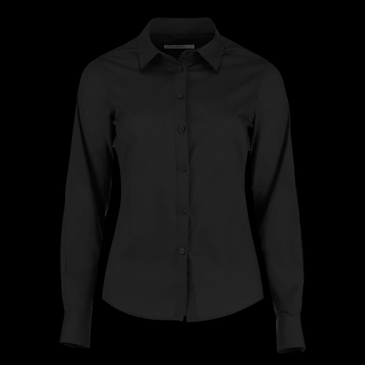 Kustom Kit Ladies Long Sleeve Tailored Poplin Shirt — front