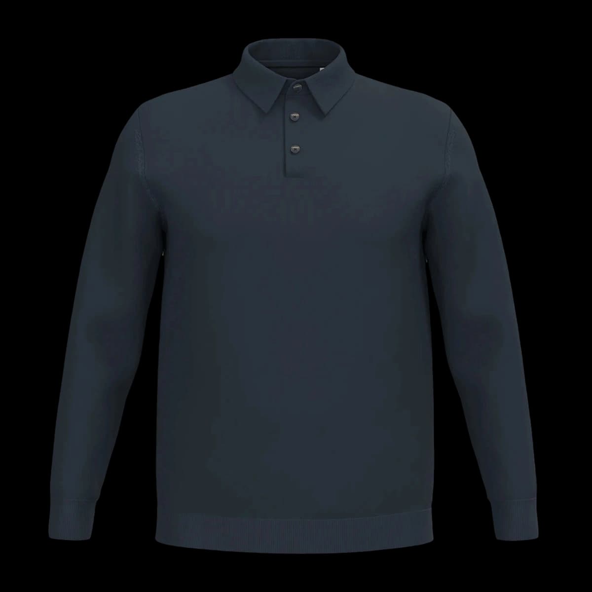 Spasso Knitted Long Sleeve Polo Shirt — front