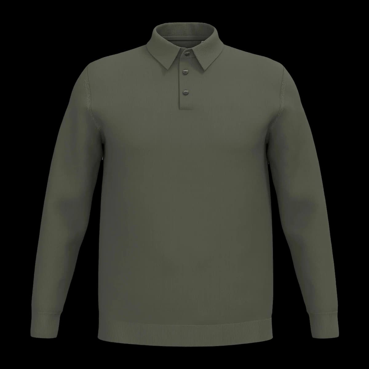 Spasso Knitted Long Sleeve Polo Shirt — front