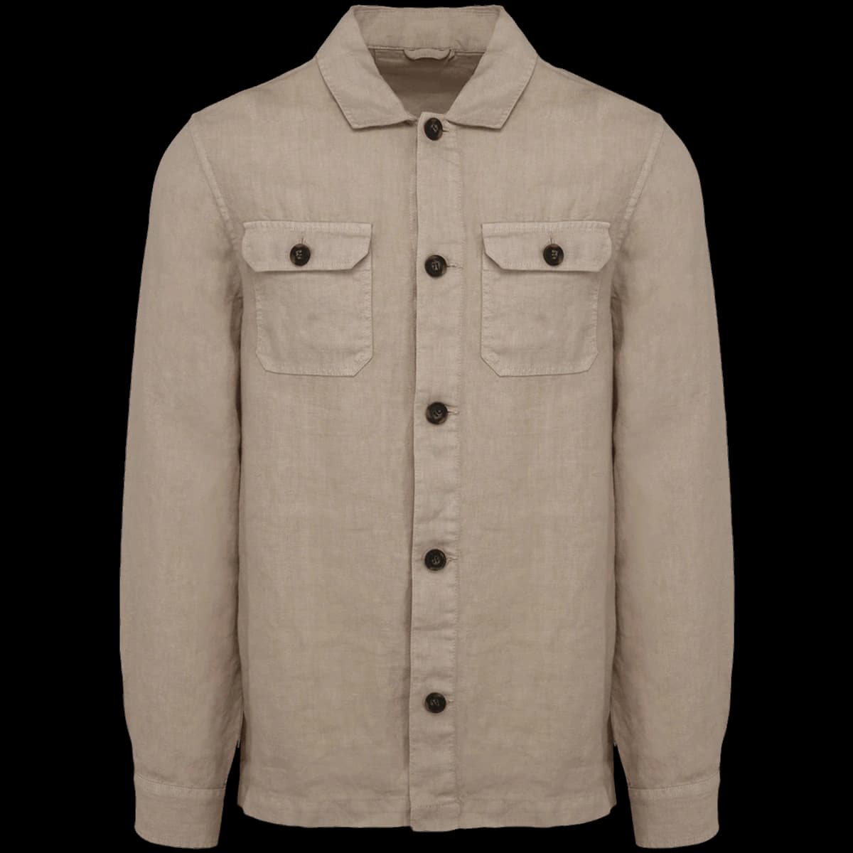 Spasso Linen Washed Overshirt — front