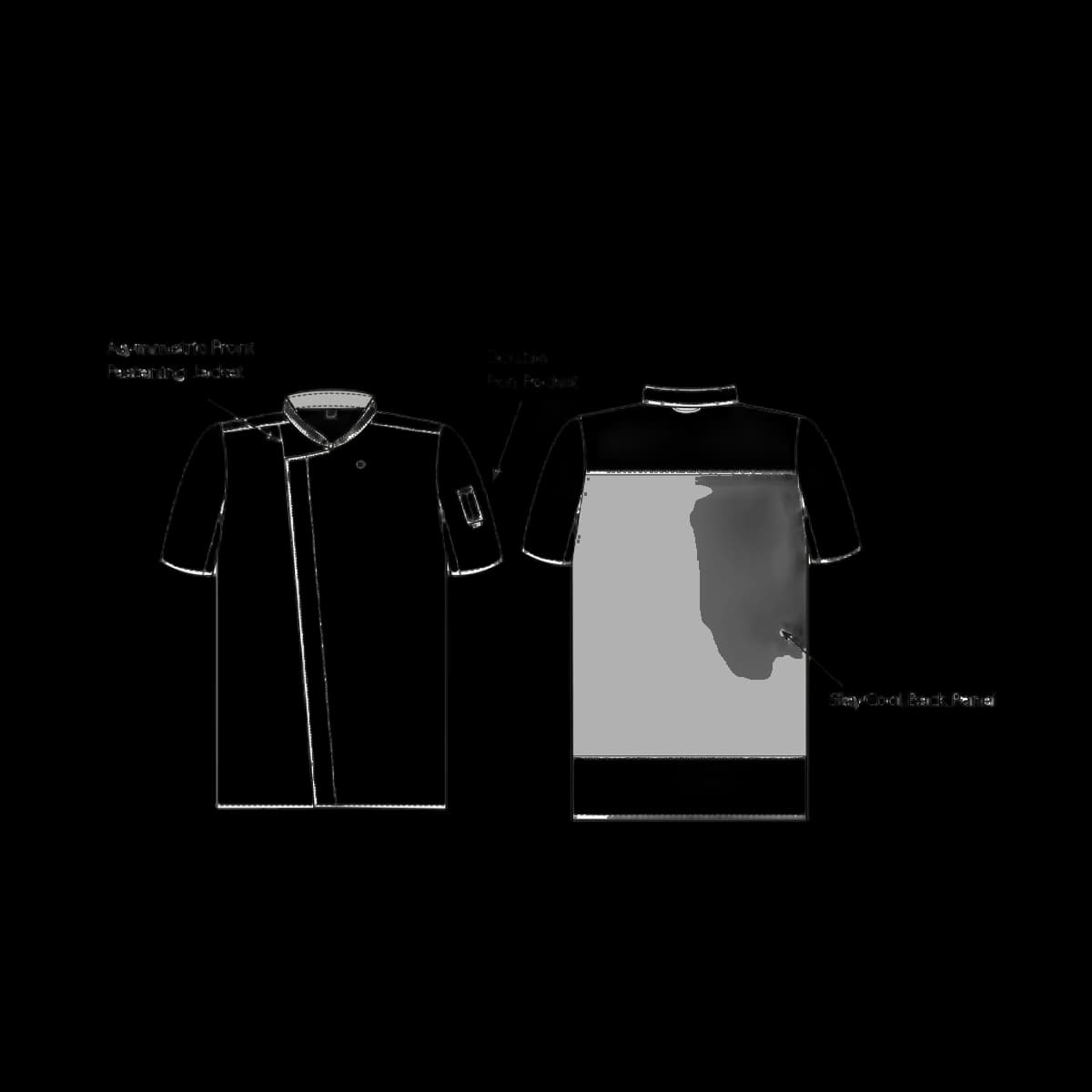 ADC Short Sleeve Asymmetric Chef's Jacket — detail