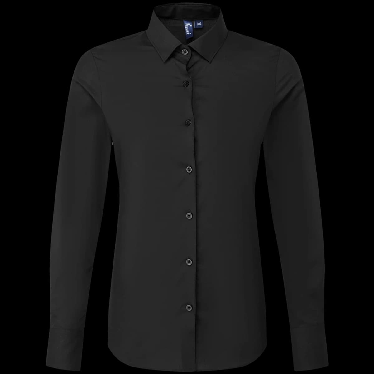 Premier Ladies Recyclight® Long Sleeve Poplin Shirt — front