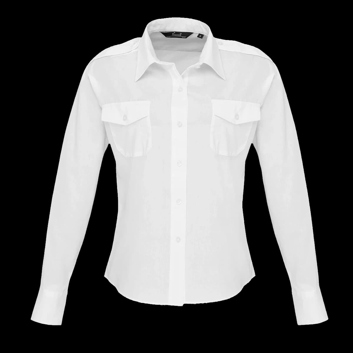 Premier Ladies Long Sleeve Pilot Shirt — front