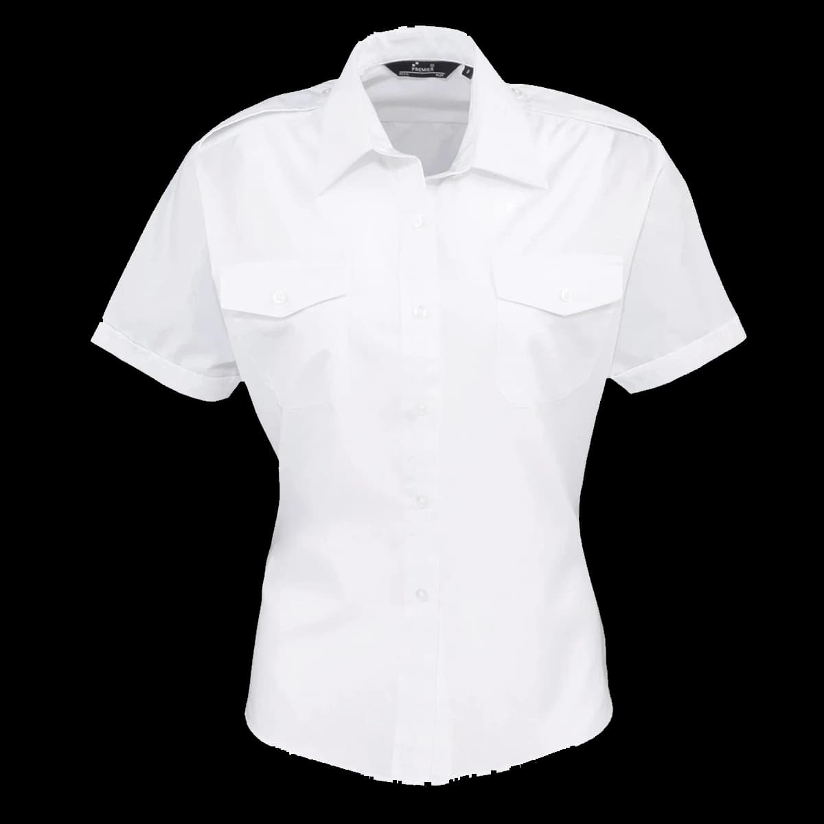 Premier Ladies Short Sleeve Pilot Shirt — front