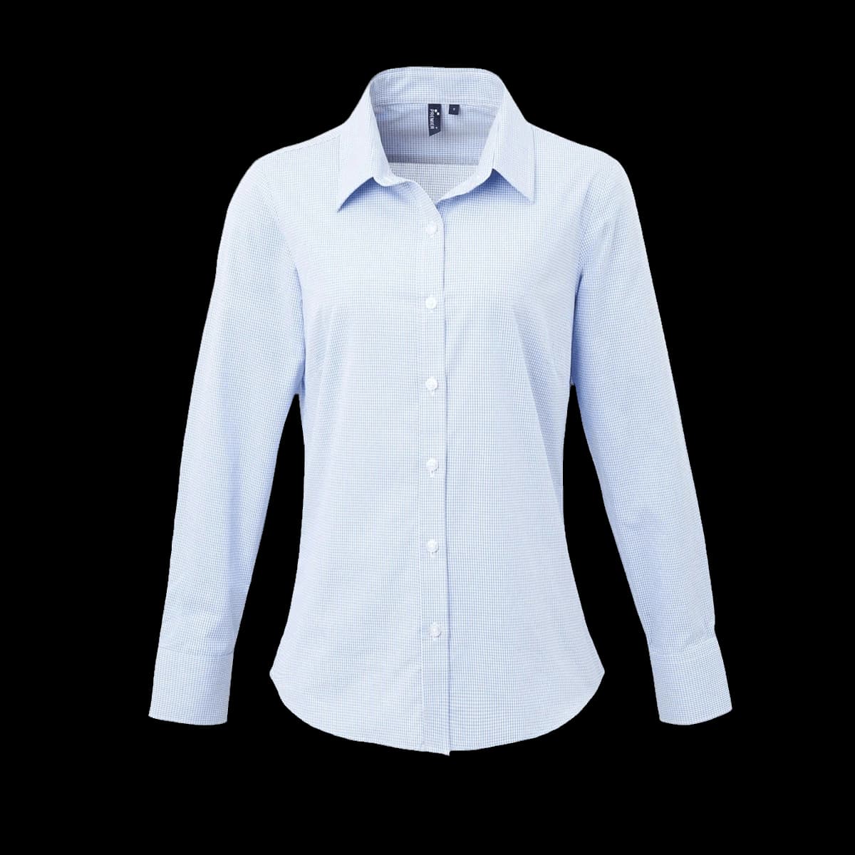 Premier Ladies Gingham Long Sleeve Shirt — front