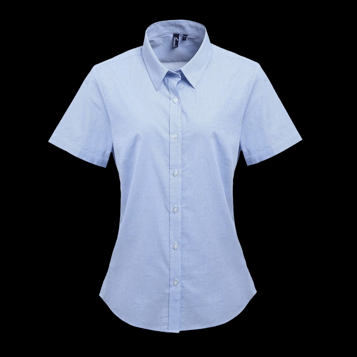 Premier Ladies Gingham Short Sleeve Shirt — front