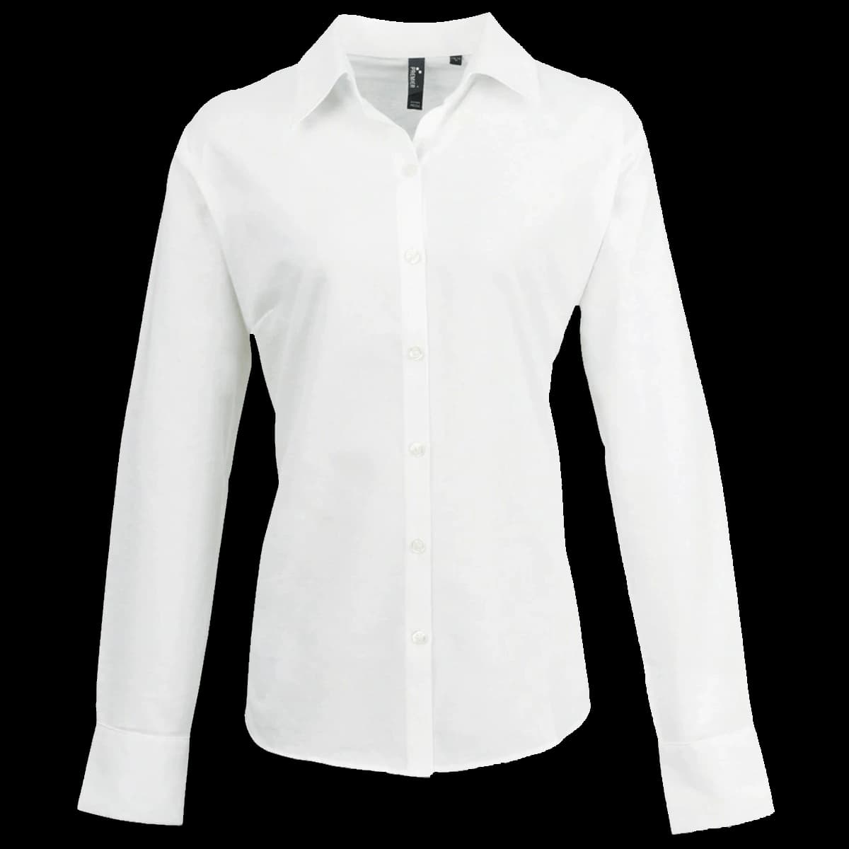 Premier Ladies Signature Long Sleeve Oxford Shirt — front
