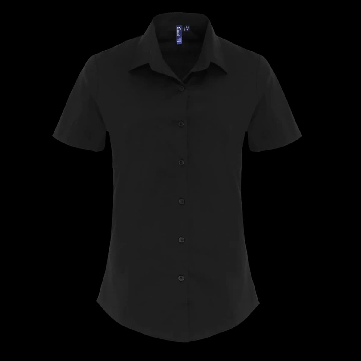 Premier Ladies Short Sleeve Stretch Fit Poplin Shirt — front