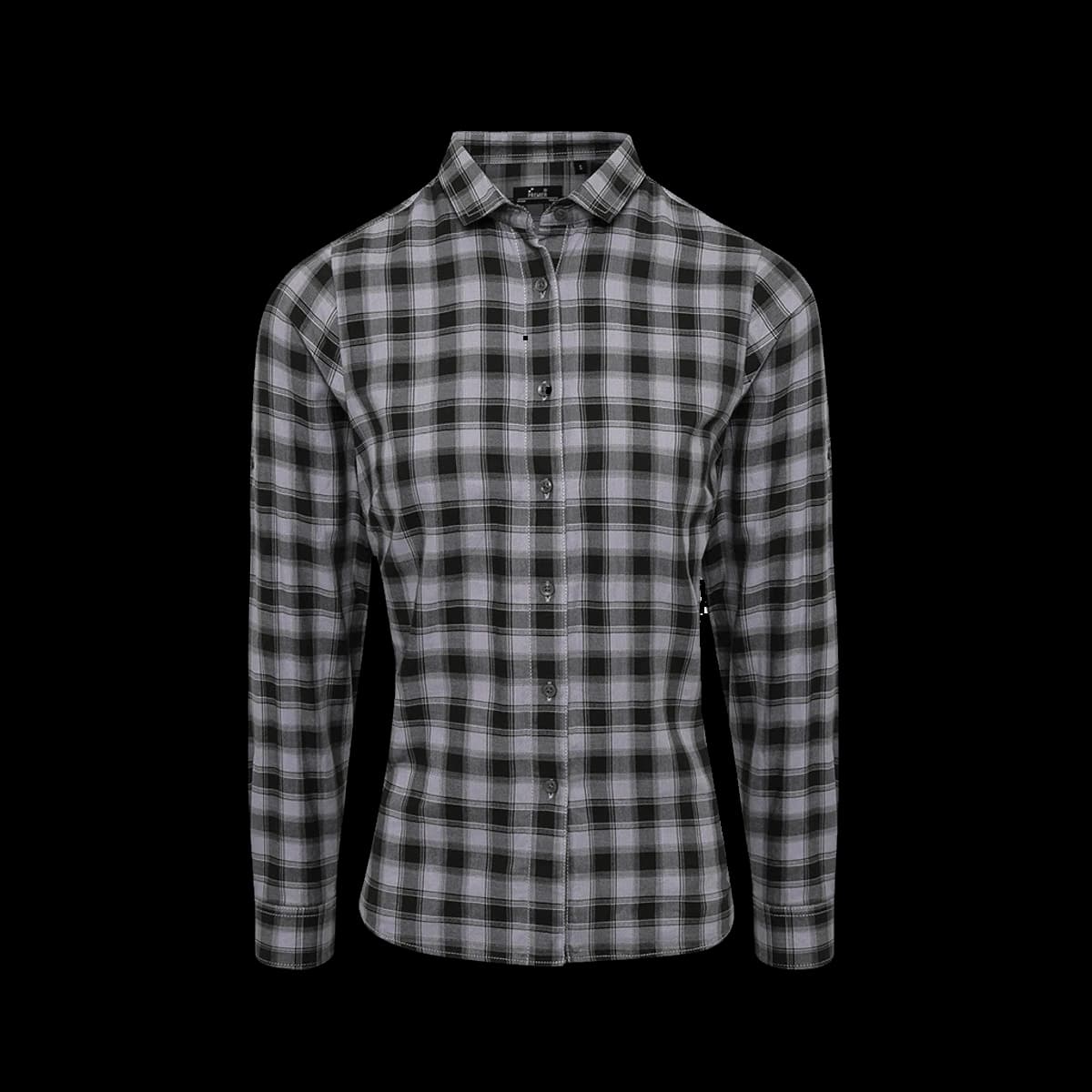 Premier Ladies Mulligan Check Long Sleeve Shirt — front
