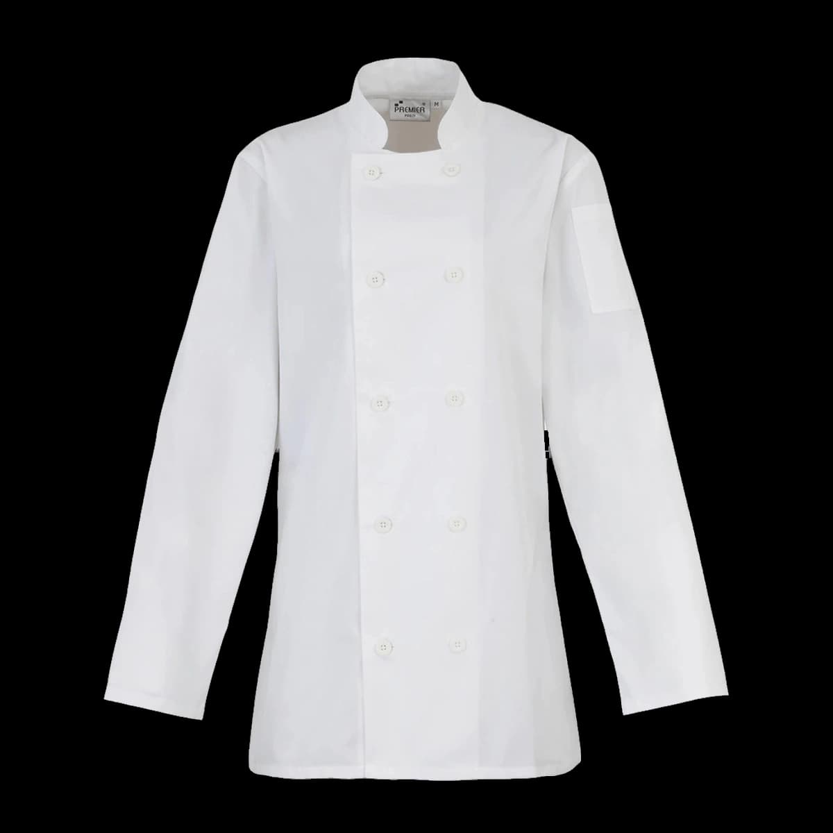 Premier Ladies Long Sleeve Chef's Jacket — front