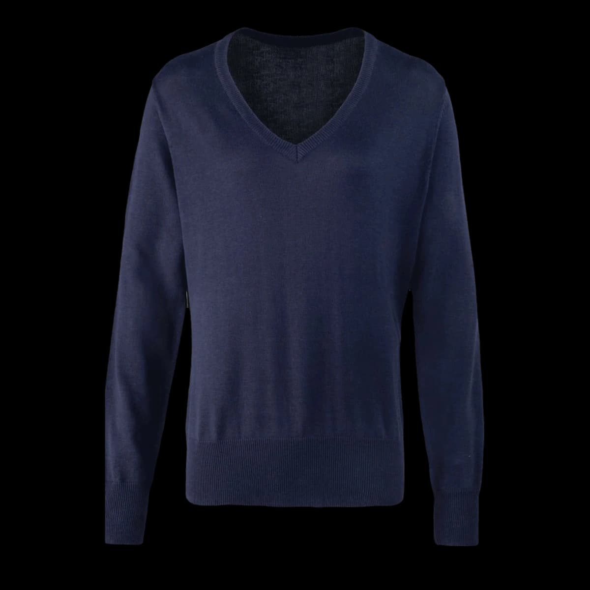 Premier Ladies Knitted Cotton Acrylic V Neck Sweater — front