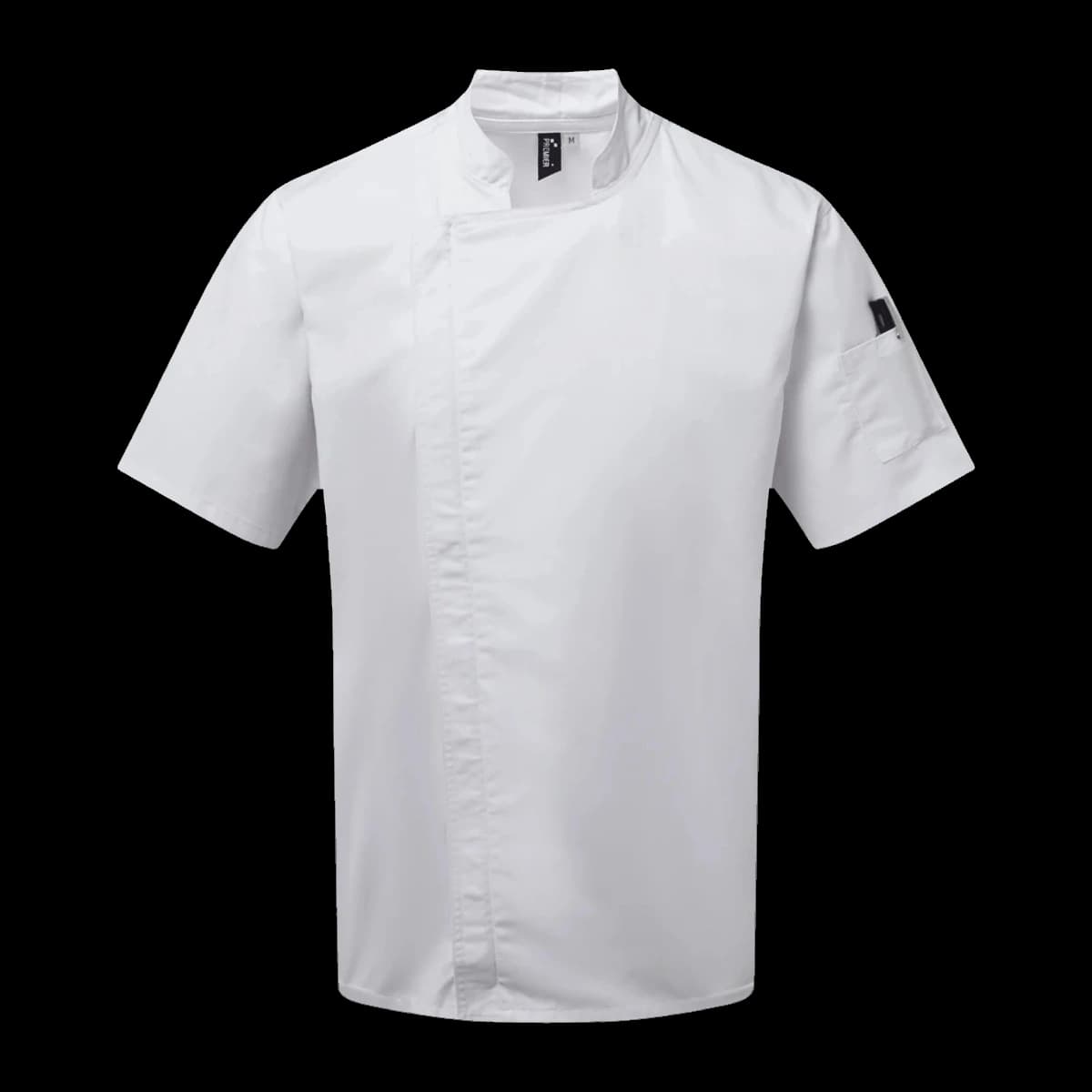 Premier Short Sleeve Zipped Chef's Jacket — front