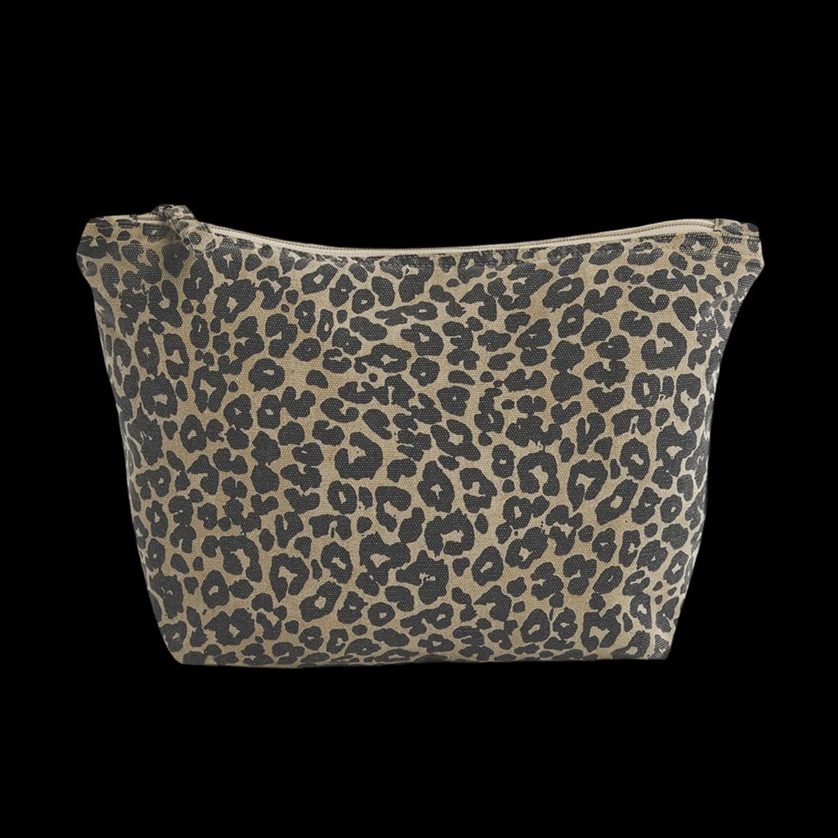 Westford Mill Leopard Print Canvas Accessory Bag — front