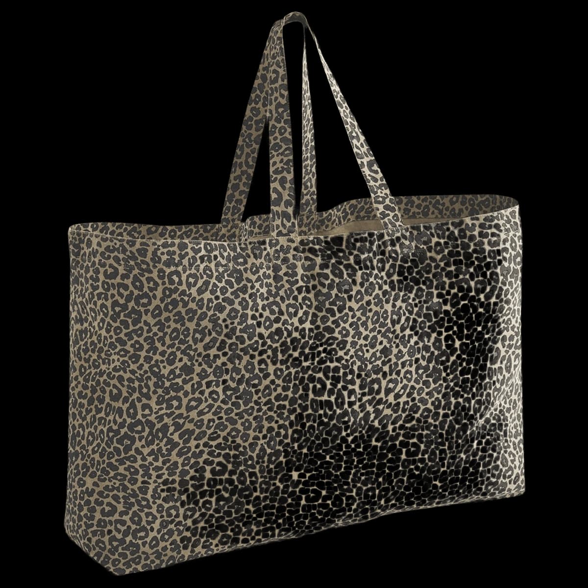 Westford Mill Leopard Print Canvas Oversized Tote Bag — side